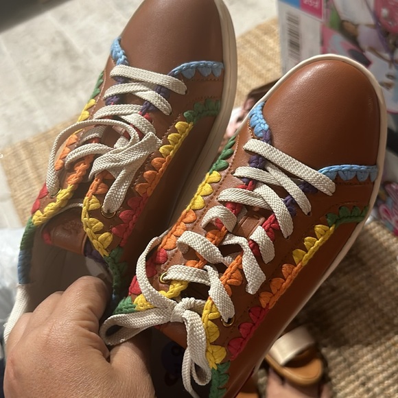 NEW Coach Lowline Crochet Sneakers Ambered Leather Body - Picture 6 of 7